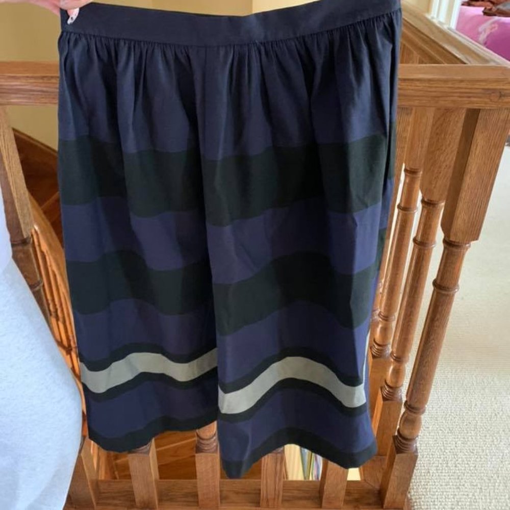Midi Skirt - Black Blue Patterned